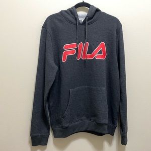 NWT Fila Dark Grey Logo Hoodie Size M